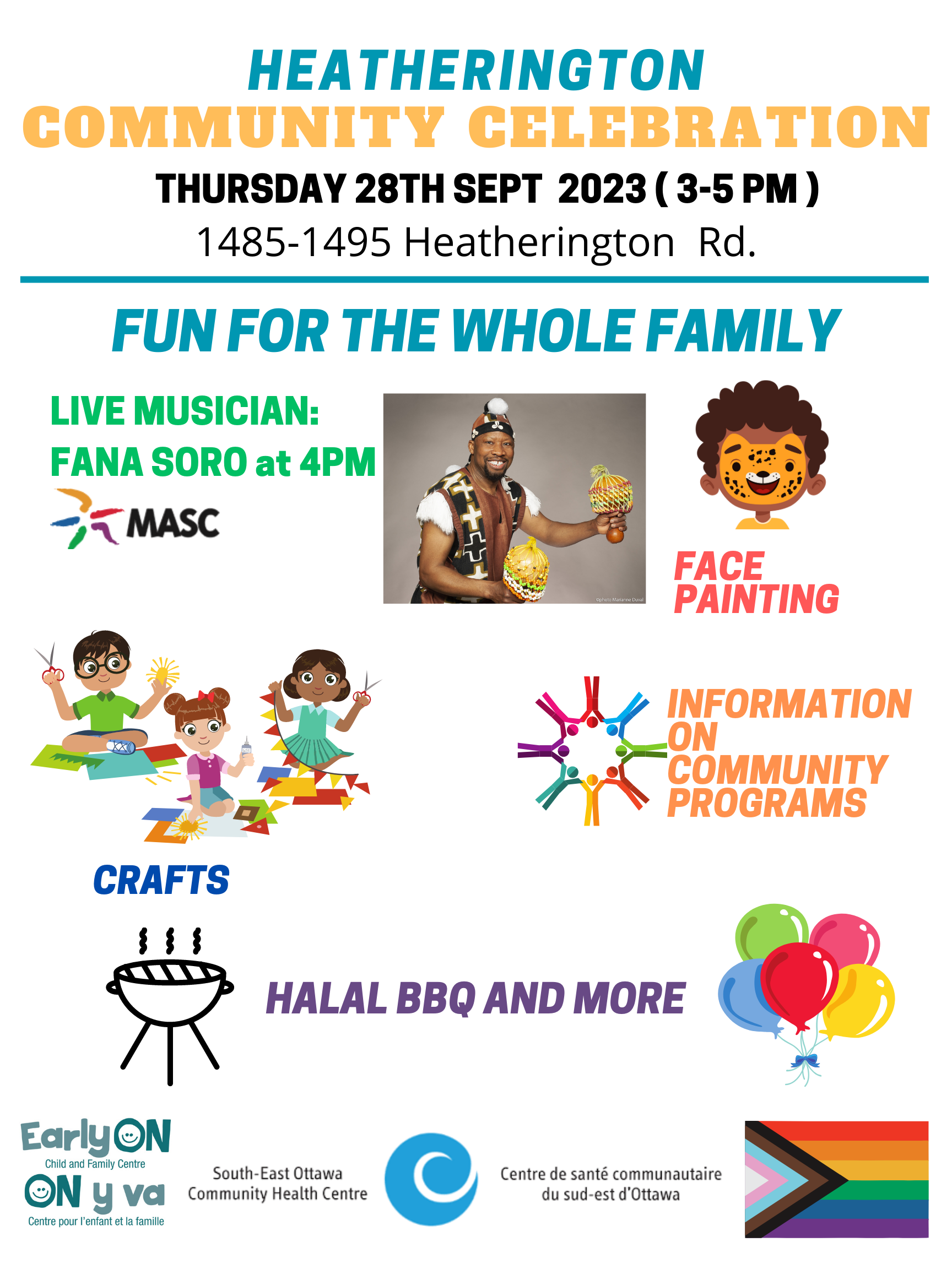 Flyer for Heatherington Community Event- Sept 28, 2023 3-5PM