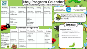 May Calendar of EarlyON programming